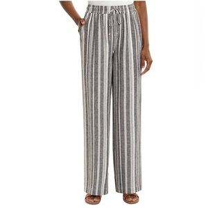 Briggs linen blend pant grey stripe Large
